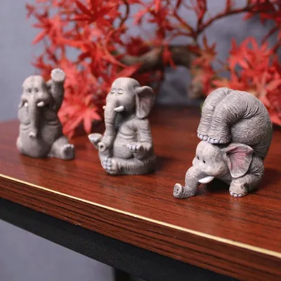 Купить 3 шт./компл. милые фигурки слонов слон держит слоненка изделия из  смолы домашний интерьер подарок | Joom