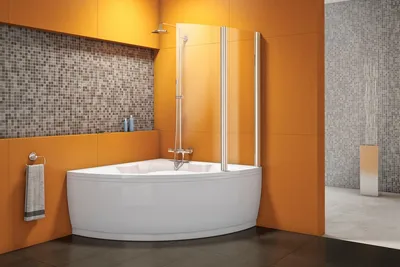 Малая стеклянная шторка для ванной - Душевые кабины, перегородки -  Стеклянные шторки и перегородки для ванной - Фотогалерея