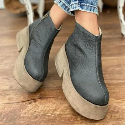 Хлопковая обувь, женская новая стильная женская обувь, зимняя обувь в  британском стиле, закрывающая ноги, меховые туфли-бобы, же size 36 צֶבַע  grey