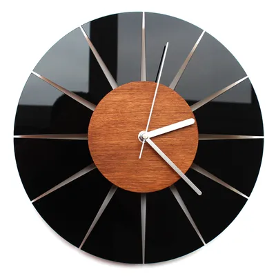 Чёрные настенные часы в стиле минимализма - купить по выгодной цене | Декор  Цех - интернет-магазин мебели и предметов интерьера в стиле лофт
