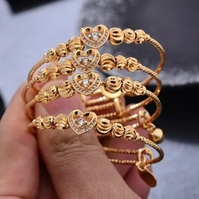 Модные женские браслеты 4 шт./лот, золотого цвета, изысканный браслет для  эфиопской девушки, модные африканские арабские Рамадан, ювелирные изделия |  AliExpress