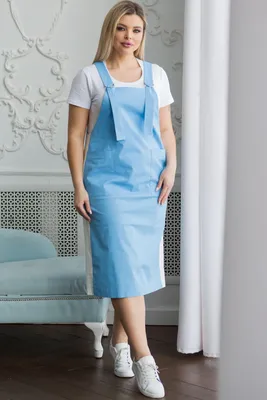 Стильный женский сарафан НВП-1260 бело-голубой цена-3362 р. в интернет  магазине beauti-full.ru