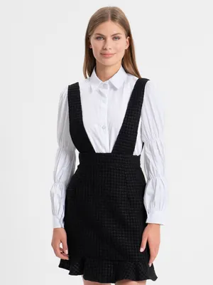 Костюм двойка: Сарафан женский школьный с рубашкой стильный купить по цене  1399 ₽ в интернет-магазине KazanExpress