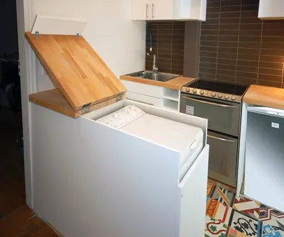 Стиральная машина с вертикальной загрузкой на кухне фото фото