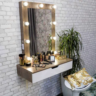 БАТИСТОН | 80x95 | Подвесной гримерный столик с узким зеркалом -  MAKEUPMIRROR