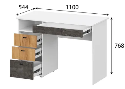 Письменный стол Кастор белый 6 ящиков купить в Санкт-Петербурге по цене 16  990 ₽ в магазине мебели НОНТОН.РФ