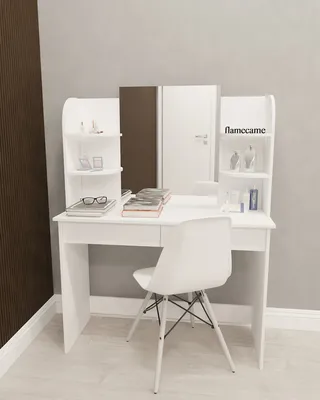Трюмо с подсветкой туалетный столик с полочками и зеркалом