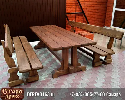 Уличная мебель из дерева для террасы, в беседку и для бани в комнату отдыха  купить в Самаре. СтароДрево