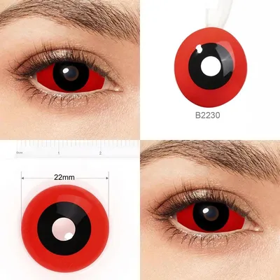 Купить 22 мм красные и черные контакты для склеры вампир Хэллоуин  контактные линзы страшные косплей глазные контакты полный глаз | Joom