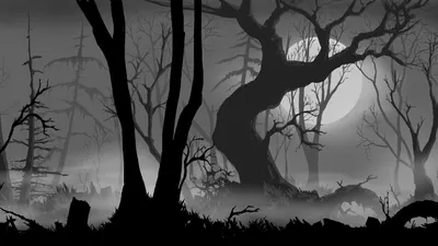Фотообои Темный страшный лес для стен, бесшовные, фото и цены, купить в  Интернет-магазине