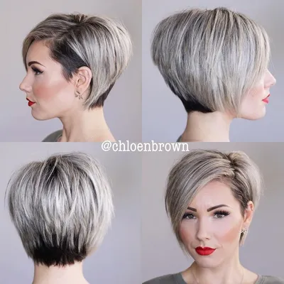 Feathered Stacked Bob with Voluminous Crown | Модные короткие стрижки,  Короткие стрижки, Удлиненная прическа пикси