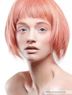 Peach bob | Pink hair, Peach hair, Beauty