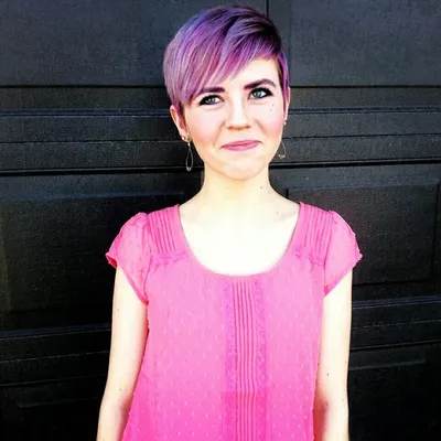 purple pixie hair, pink hair, pretty lady, feminism, earrings, pierced,  polkadots, make… | Cute hairstyles for short hair, Short hair styles, Hair  inspiration short