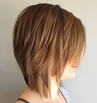 Chestnut Brown Layered Bob | Bob hairstyles, Modern shag haircut, Thick  hair styles