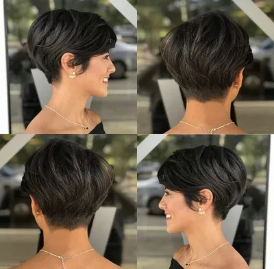 Stylish Short Human Hair Wig with Centering Lace