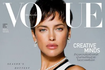 Короткая стрижка и глубокое декольте: Ирина Шейк появилась на обложке Vogue  Thailand