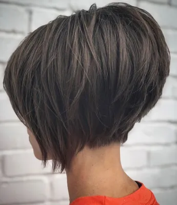 100%) Короткая женская стрижка каре на ножке 2022-2023: 104 фото | Short  hair cuts for women, Short hair balayage, Thick hair styles