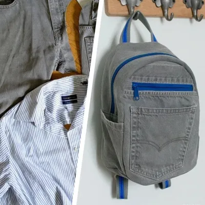 Переделка: как сшить рюкзак из старых джинсов и рубашки — BurdaStyle.ru