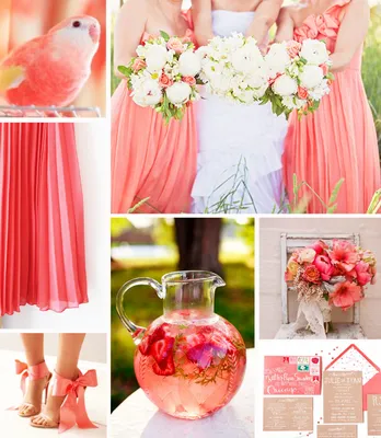 цвет свадьбы, свадьба в коралловом цвете, свадьба идеи, коралловая свадьба,  свадебные цвета - The-wedding.ru