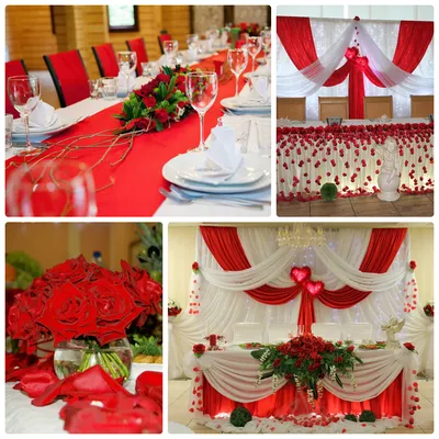 Оформление свадебного зала ресторана \"Меркурий\" красным цветом |  Prestige-wedding.ru