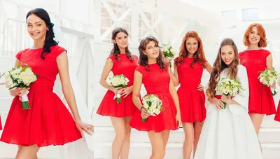 Свадьба в красном цвете , подружки невесты | Свадьба, Свадьба в красном  цвете, Подружки невесты