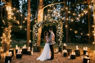 выездная церемония в лесу, свадебная церемония в лесу, свадьба на природе,  свадьба в лесу, идеи свадьбы - The-wedding.ru