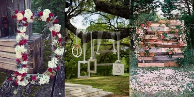 очень красивая внешняя церемония. классическая свадьба в лесу.  металлическая арка с цветами. Стоковое Фото - изображение насчитывающей  красивейшее, флорист: 217525442