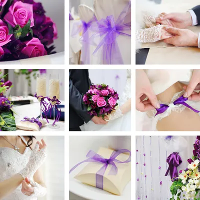 Фиолетовая свадьба: оформление и фото