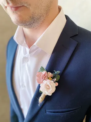 Пудровая свадебная бутоньерка \"Пудровая роза\" ручной работы. Розовая  бутоньерка для жениха. Бутоньерки для свидетелей. купить по выгодной цене в  интернет-магазине OZON (606979892)