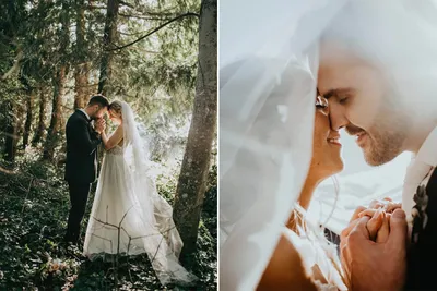 Идея для свадебной фотосессии: Свадьба в лесу (Rebecca Carroll)