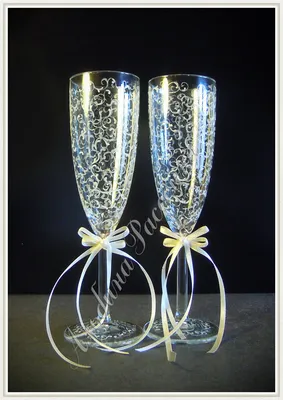 Свадебные бокалы со стразами. Модель 01613 - Интернет-магазин подарков со  стразами Swarovski CrystalMary