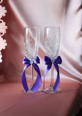 Стильная свадьба: Свадебные бокалы.