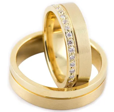 Купить Обручальные кольца из желтого золота 585 пробы, серия \"Twin set\" //  Ювелирный интернет-магазин Rings.Ru