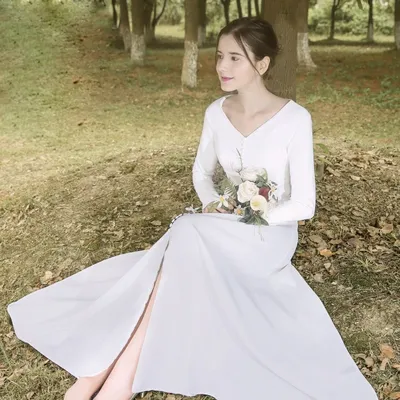 Свадебное платье прямого силуэта артикул 221243 цвет молочный👗 напрокат 5  000 ₽ ⭐ купить 20 000 ₽ в Екатеринбурге