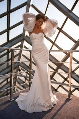 Купить Всегда красивые женские длинные свадебные платья русалки с открытыми  плечами и скользящим шлейфом для невесты | Joom