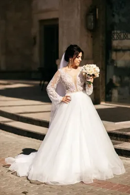 Роскошные свадебные платья, бальное платье, пышное с длинным рукавом,  блестками, Тюлевое кружевное, с кристаллами, винтажное, формальное платье  невесты, на заказ DE42M | AliExpress