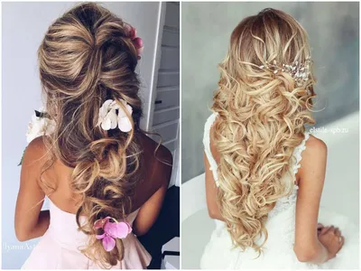 Прически на свадьбу | Unique wedding hairstyles, Wedding hairstyles, Curled  wedding hair