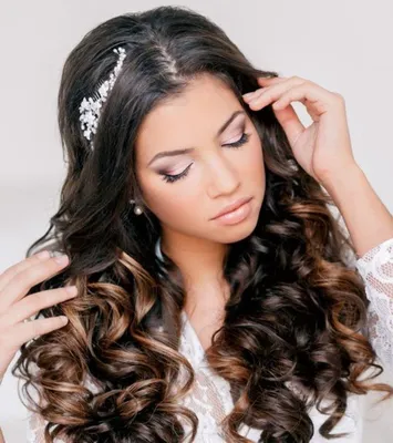 Прически на свадьбу | Unique wedding hairstyles, Wedding hairstyles, Curled  wedding hair