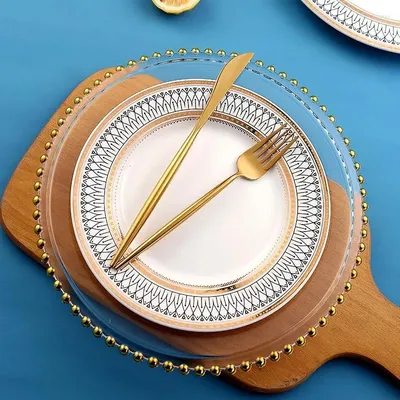 роскошный керамический набор посуды с золотым ободком свадебные тарелки  наборы посуды| Alibaba.com