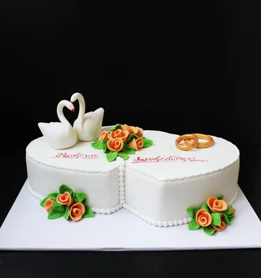 Свадебный торт с лебедями категории Одноярусные свадебные торты