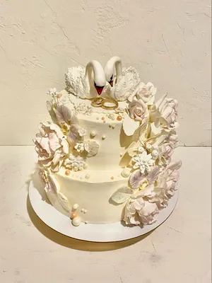 Свадебный торт \"Лебеди\" №457 по цене: 2500.00 руб в Москве | Lv-Cake.ru