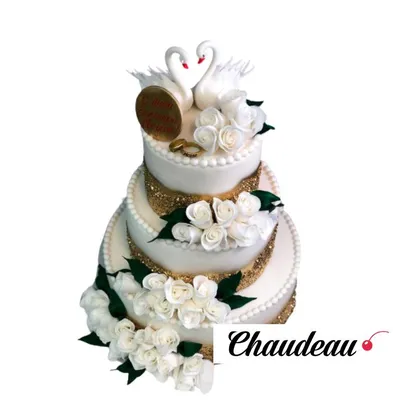 Торт с лебедями на рубиновую свадьбу от Свит Бисквит - Свит Бисквит