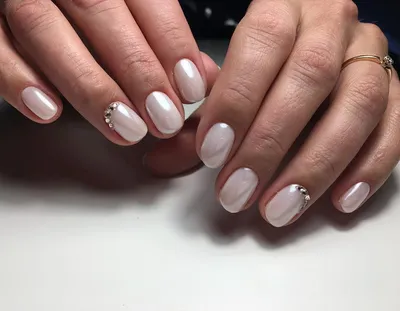 Extension of modern almond shaped nails / Stunning nails for brides /  Wedding manicure - YouTube