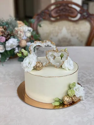 Торт на свадьбу маленький с живыми цветами | Торт, Свадебный торт