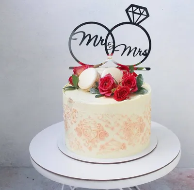 одноярусные свадебные торты, небольшие свадебные торты, маленький свадебный  торт, белый свадебный торт, красивые свадебные торты, Свадебный торт Москва
