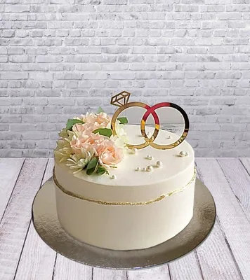 Торт «Свадебный с кольцами»