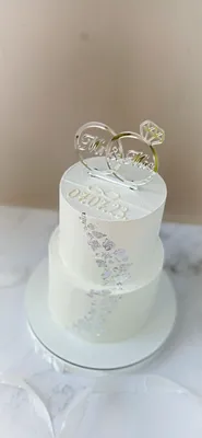 Свадебный торт с кольцами №119601 заказать с доставкой