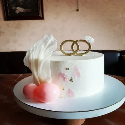 Торт с кольцами на обручение №149 по цене: 2500.00 руб в Москве | Lv-Cake.ru