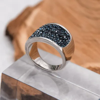 Женское кольцо с кристаллами Swarovski темно-синего цвета Swarovski  ksv-14-mon