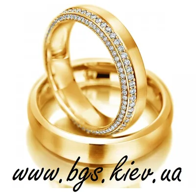 Обручальные кольца с кристаллами сваровски в желтом золоте